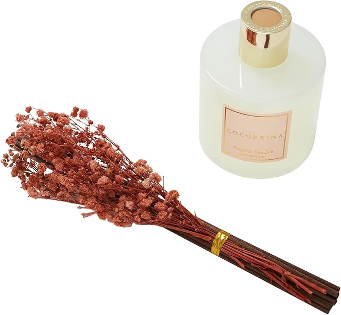 COCORR??NA Reed Diffuser - English Garden Scented Diffuser with 8 Sticks Home Fragrance Reed Diffuser for Bathroom Shelf Decor