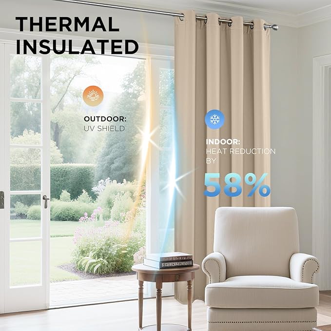 Joydeco Blackout Curtains 84 Inch Length 2 Panels Set, Thermal Insulated Long Drapes 2 Burg, Room Darkening Grommet Drapes for Living Room Bedroom Window