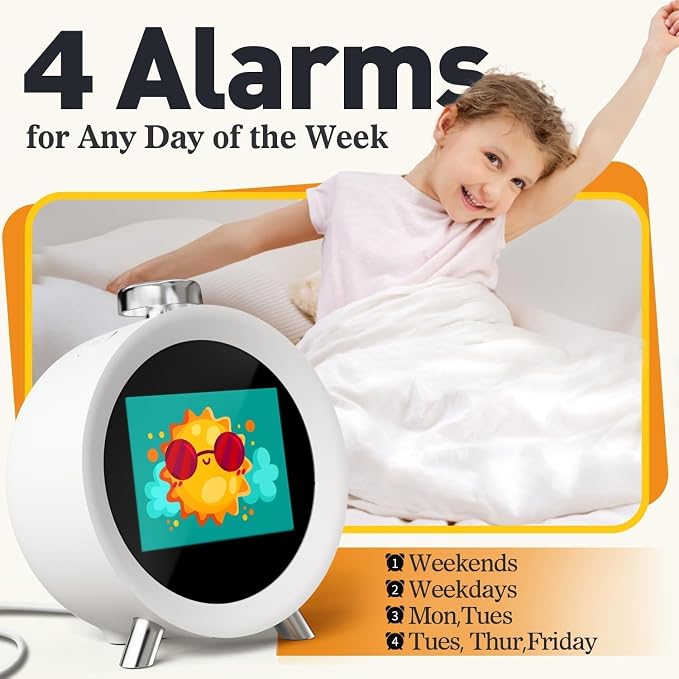 MOMILLA Alarm Clocks for Bedrooms, 2.8" Color Display, 4 Alarms Easy to Set - Image 2
