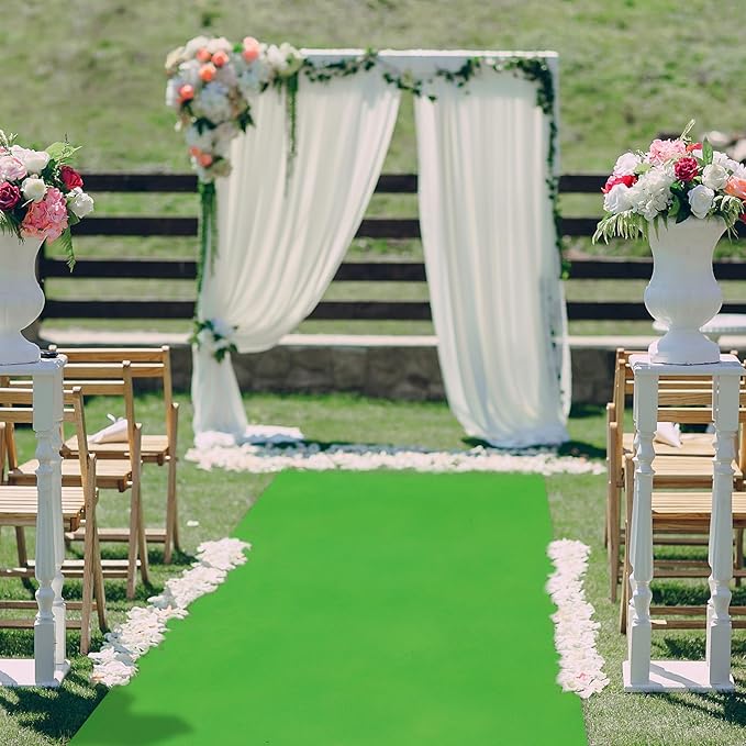 Shappy Grass Green Carpet Runner Rug for Party 55gsm Thickness with Carpet Tape Hallway Rug for Graduate Wedding Party Dance Floor Outdoor Accessories(2.6 x 30 Feet)