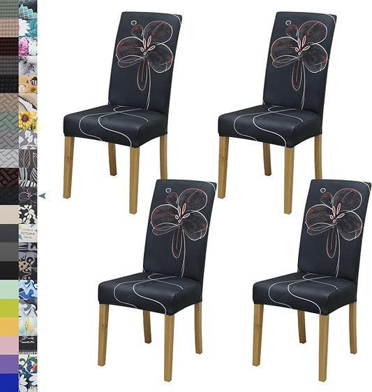 BIETYONE Chair Covers,Dining Room Chair Covers Set of 4,Stretch Kitchen Chair Cover,Washable Dining Chair Cover,Parsons Chair Slipcovers Protective,for Home,Restaurant,Banquet