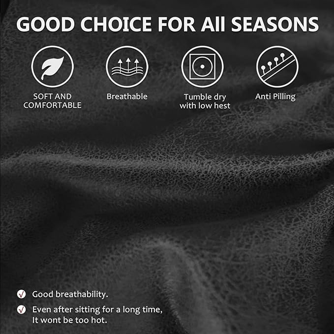 ANARACHON Recliner Couch Cover Leather Look Recliner Sofa Covers for 3 Cushion Reclining Sofa Slipcovers 8-Pieces Furniture Protector Spandex Fabric Washable (3 Seater, 02 Dark Gray)