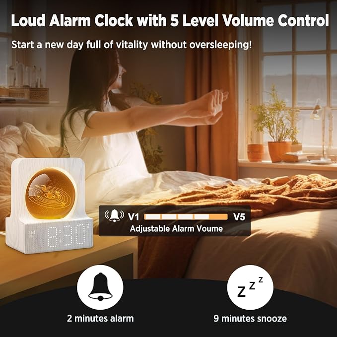 DreamSky Space Alarm Clock for Kids Teens with RGB Night Light for Bedroom - Image 6