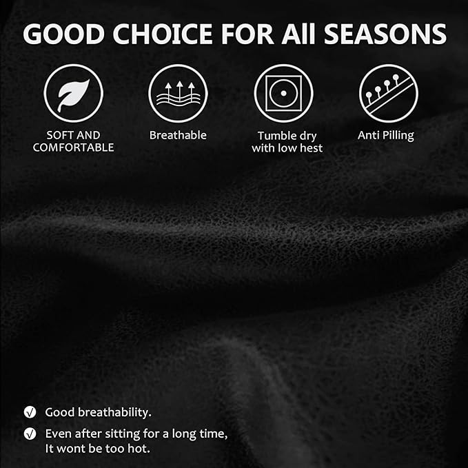 ANARACHON Leather Like Recliner Chair Covers Heavy Duty, 4 Pieces Recliner Cover for Recliner Chair, Leather Cover for Recliner slipcovers Washable for Pets (Black)