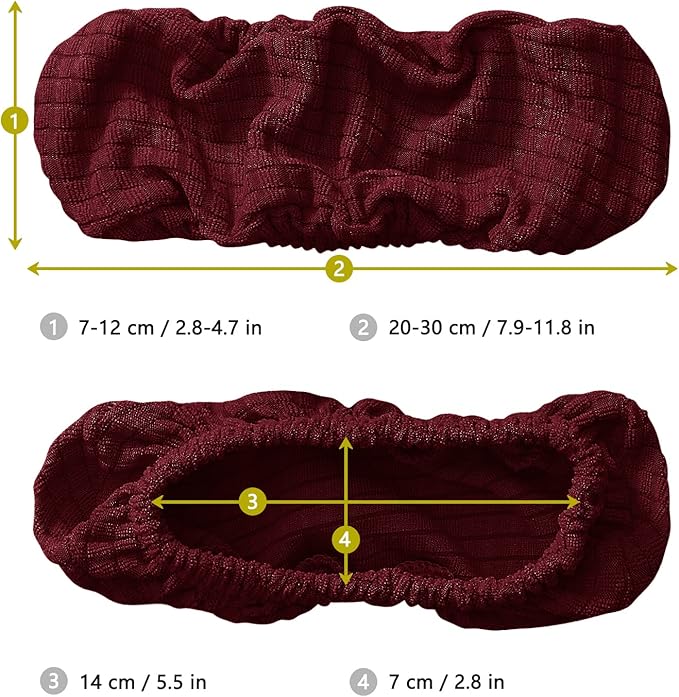 FORCHEER Office Chair Armrest Covers Stretchable Water Resistant Spandex Stretch Jacquard Elastic Band Computer Office Chair Arm Pad Covers Chair Slipcover for Desk Chairs Arm 2P-Wine Red