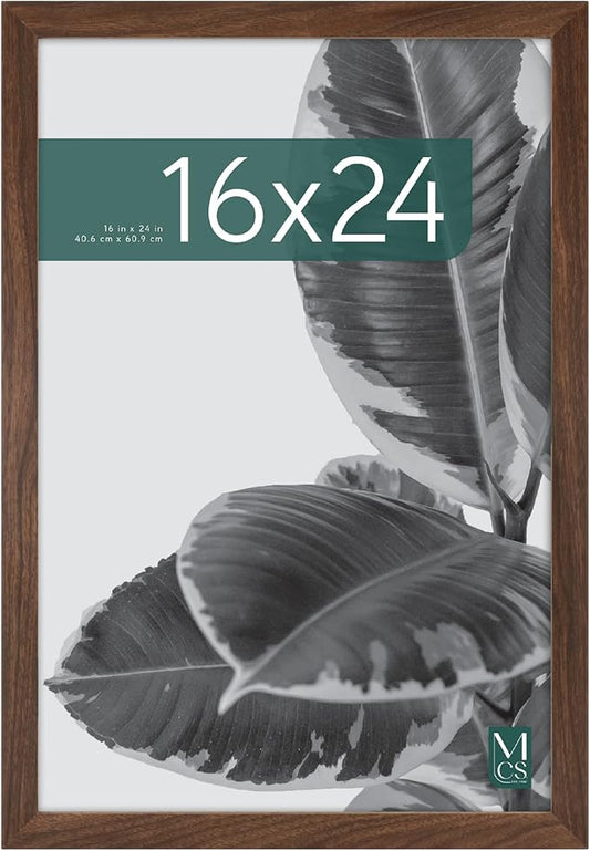 MCS Studio Gallery 16x24 Poster Frame Walnut Woodgrain Engineered Wood, Vertical & Horizontal Wall Hanging Large Picture Frame for Photos, Posters & Art Prints (1-Pack)