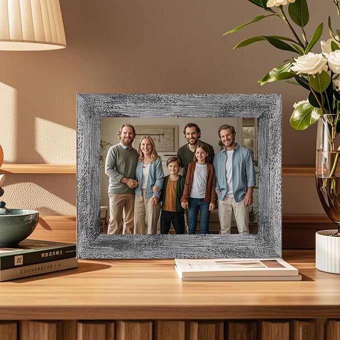 10 pack Picture Frame Set with Two 8x10,Four 5x7,Four 4x6, Rustic Collage Gallery Wall Frame, Farmhouse wood Photo Frames for living room Wall Gallery Decor or Desk,Rustic Black