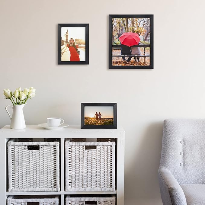 Giftgarden 10-Pack Black Picture Frames for Multiple Sizes Photos, Two 8x10, Four 5x7, Four 4x6, Multi Assorted Photo Frame for Collage Wall or Tabletop Display