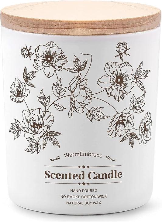 Deluxe Scented Candle for Women & Men, Lavender Soy Wax Candle, 5.2 Oz Jar Candle for Home, Scented-40 Hour Long Lasting Burning, Suitable Present for Thanksgiving, Christmas & Birthday