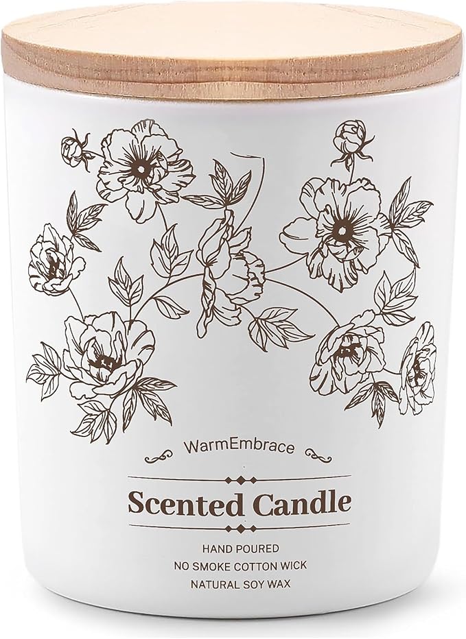 Deluxe Scented Candle for Women & Men, Vanilla Coconut Soy Wax Candle, 5.2 Oz Jar Candle for Home, Scented-40 Hour Long Lasting Burning, Suitable Present for Thanksgiving, Christmas & Birthday