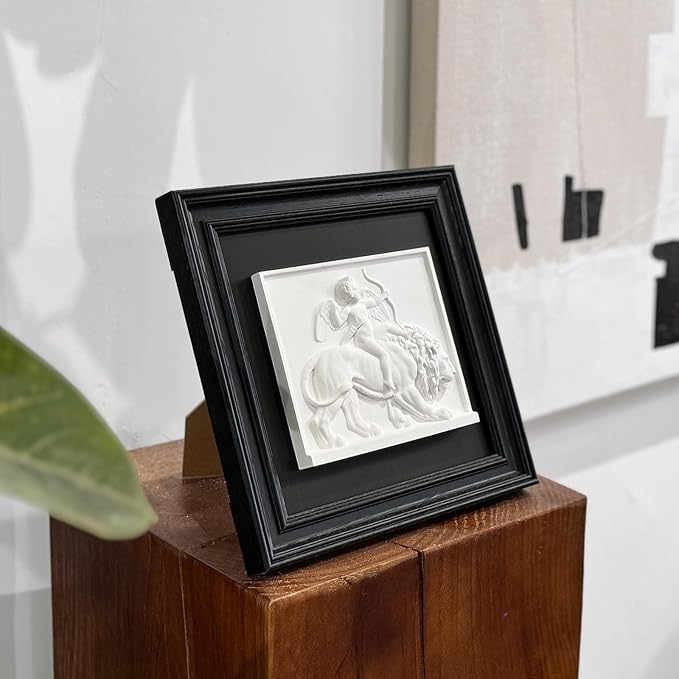 FOLKOR LIFE Cherub Angels Framed Wall Art Sculpture for Home Vintage Decor, Black and White Wall Decor Greek Mythology Cupid God of Love Classic Artwork Figurines for Room Decor, Gift for Anniversary