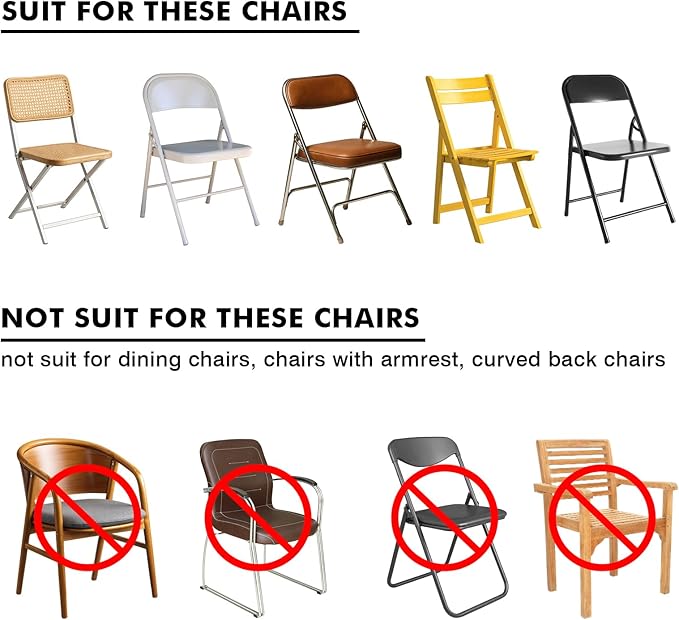 Fixwal 12 Pcs White Folding Chair Cover, Spandex Stretch Covers Ideal for Wedding, Party, Dining, Business Meeting, Banquet, Universal Fitted Washable Slipcover