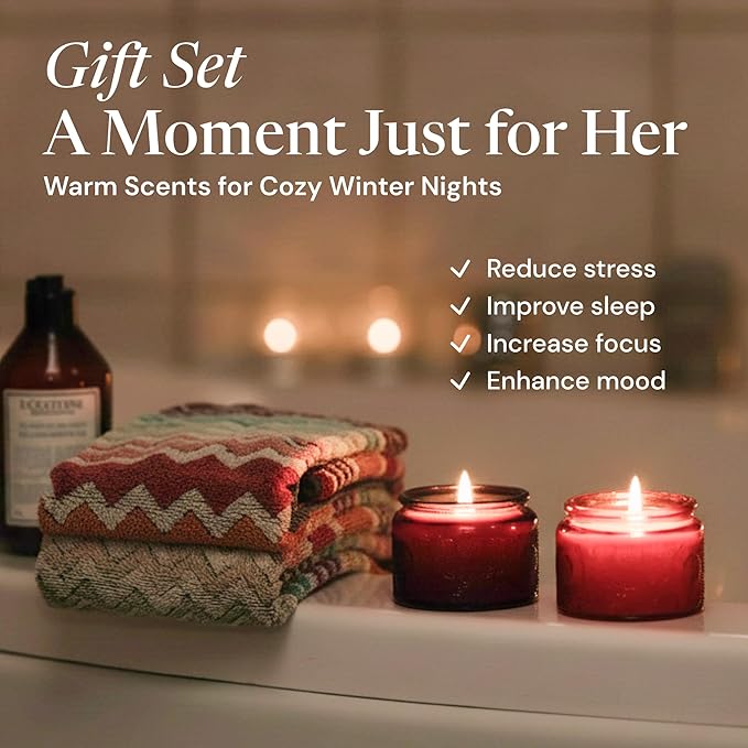 Scented Candle Set - 4 Candles and 2 Sachets - Aromatherapy Scents for Birthday Gifts for Mom - Over 160-Hour Burn Time for Mom Birthday Candles, Relaxation & Holiday Gift Idea