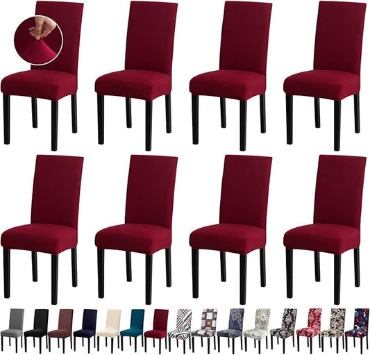 Chair Covers, Stretch Kitchen Chair Covers/Dining Room Chair Covers Set of 8, Removable Washable Dining Chair Slipcovers for Home, Hotel, Banquet