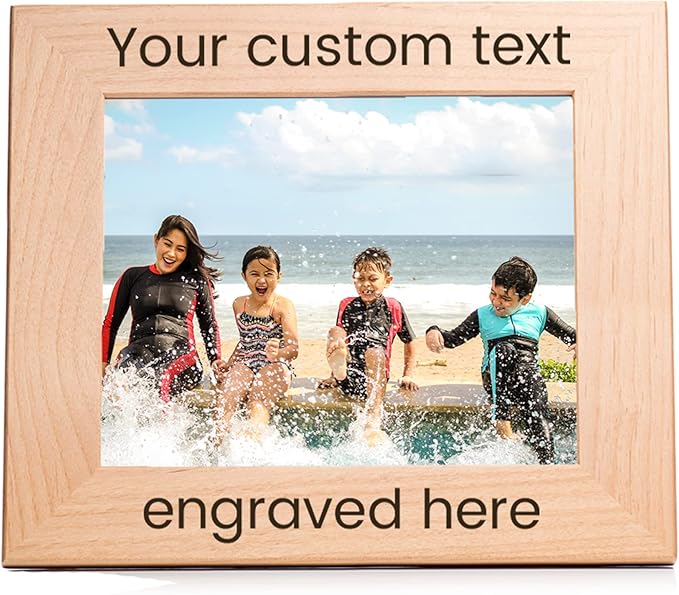 Lifetime Creations Create Your Own Personalized Picture Frame: Engraved Custom Wood Photo Frame, Customizable Gift for Wedding, Anniversary, Birthday (8x10 Inch Landscape)