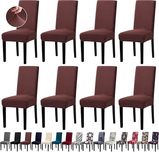 Chair Covers, Stretch Kitchen Chair Covers/Dining Room Chair Covers Set of 8, Removable Washable Dining Chair Slipcovers for Home, Hotel, Banquet