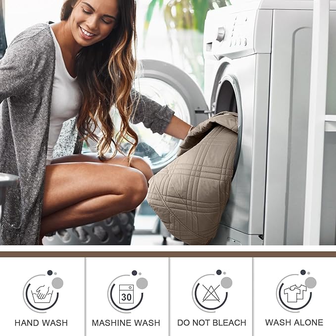 TAOCOCO 100% Waterproof Recliner Chair Cover, Non Slip Recliner Covers for Recliner Chair with Pocket, Washable Reclining Chair Cover Furniture Protector for Kids,Dogs(23.6'', Gray Taupe)