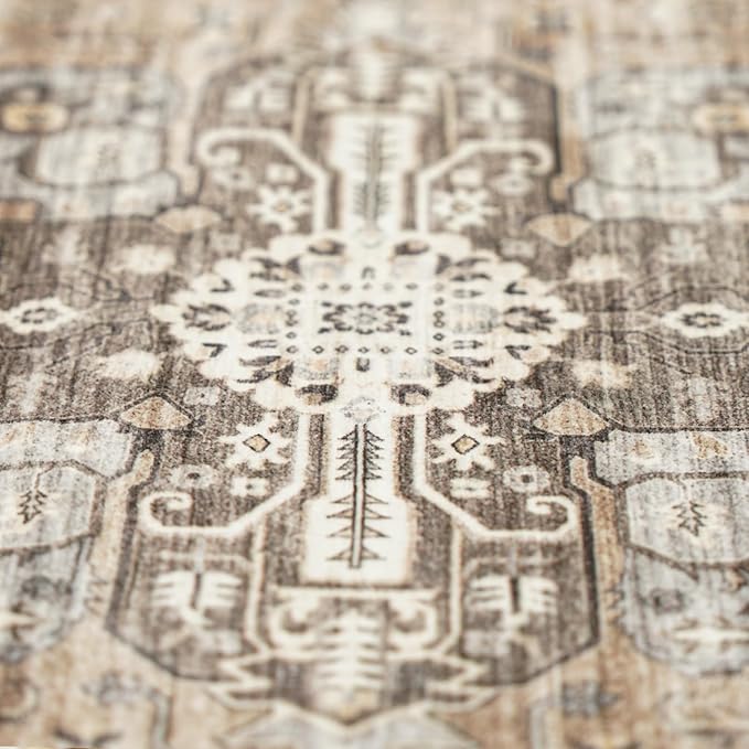 RUUGME Living Room 7x7 Square Rug - Area Rugs for Living Room Stain Resistant Carpet Soft Rugs for Married Woman in Bedroom Kitchen Dining Room with Non Slip Backing Home 7x7 Beige