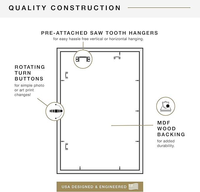 MCS Studio Gallery 20x30 Poster Frame Natural Woodgrain Engineered Wood, Vertical & Horizontal Wall Hanging Large Picture Frame for Photos, Posters & Art Prints (2-Pack)