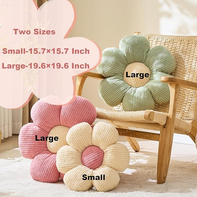 XIAIJIA Flower Shaped Pillow Cushion Decorative Daisy Pillow for Bed Cute Throw Pillow Flower Floor Pillow Soft Seat Cushion Blue Cushion 15.7"