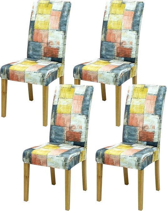 BIETYONE Chair Covers,Dining Room Chair Covers Set of 4,Stretch Kitchen Chair Cover,Washable Dining Chair Cover,Parsons Chair Slipcovers Protective,for Home,Restaurant,Banquet