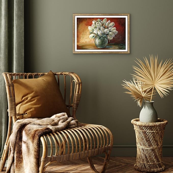 Americanflat Vintage Frames - 13x19 Picture Frame with Beaded Accents and Polished Plexiglass - Use as 12x18 Frame or Display 13x19 Photos Without Mat - Heirloom Collection - Wall Display - Gold