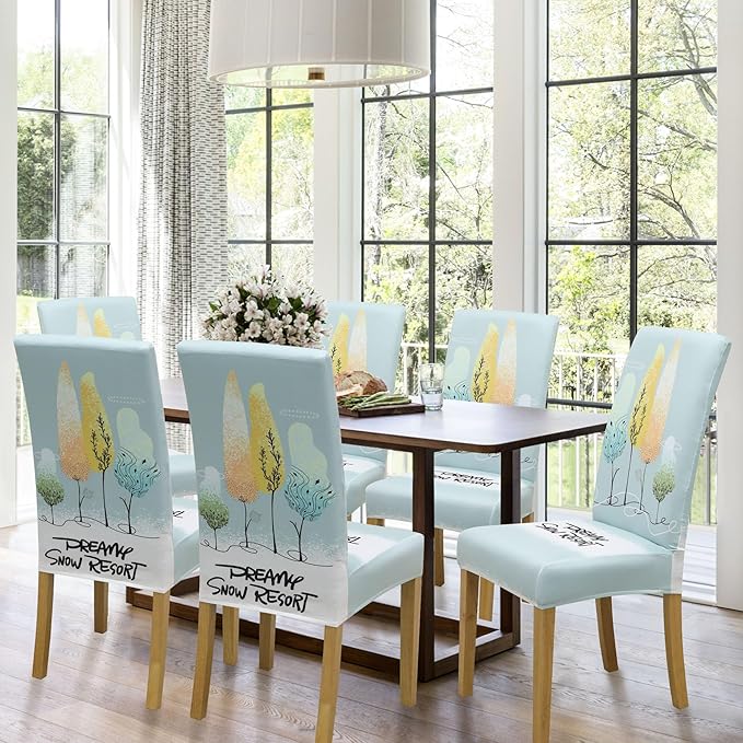 BIETYONE Chair Covers,Dining Room Chair Covers Set of 4,Stretch Kitchen Chair Cover,Washable Dining Chair Cover,Parsons Chair Slipcovers Protective,for Home,Restaurant,Banquet