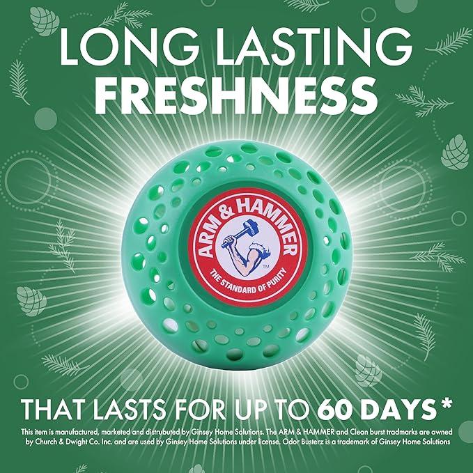 Arm & Hammer OdorBusterz?? Odor Eliminator Balls, Forest Pine, 3 Count ?€? Baking Soda Odor Control for Closets, Drawers, Hampers & Small Spaces