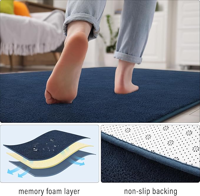 Soft Rugs for Living Room 4x6 Navy Blue, Minimalist Area Rug for Bedroom Nursery Dining Table Dorm, Throw Rugs for Men Boys Girls Kids Room Indoor Floor Carpets