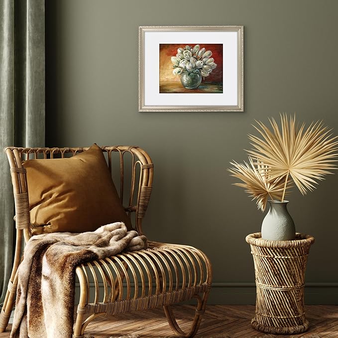 Americanflat 16x20 Picture Frame with Polished Plexiglass - Use as 11x14 Frame with Mat or Display 16x20 Photo Without Mat - Ornate Picture Frames for Wall Display - Silver