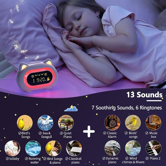 ANALOI Alarm Clock for Kids, Ok to Wake Clock for Kids Girls - Image 5