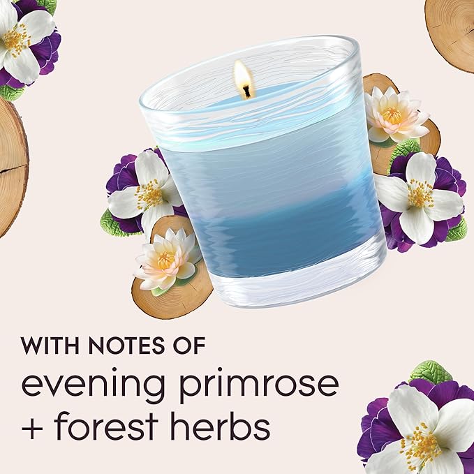 Glade 1-Wick 2in1 Scented Candle Jar, Moonlit Walk & Wandering Stream, Air Freshener Infused with Essential Oils, 4.08 Oz, 3 Count