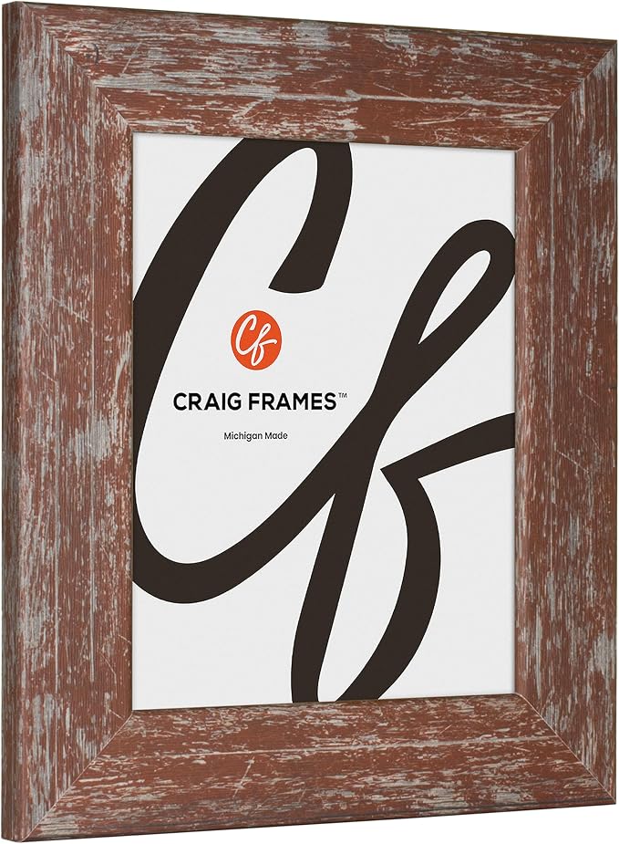 Craig Frames American Barn, 12x24 Picture Frame, Faux Barnwood, Red