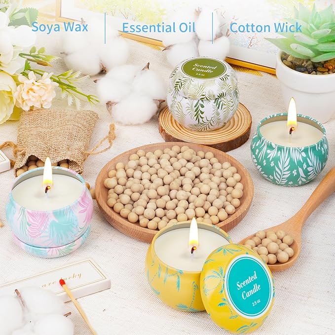 Scented Candles Bulk Gifts for Women, Aromatherapy Candle for Home Scented,Natural Soy Candle, Small Candles for 180 Hours Burning Time, Candle Set for Mother, Women, Friends and Coworkers