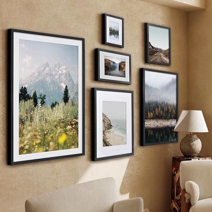 Americanflat 28x40 Poster Frame with Polished Plexiglass - Use as 24x36 Frame with Mat or Display 28x40 Photo Without Mat - Soho Collection - Deep Molding Picture Frames for Wall Display - Black