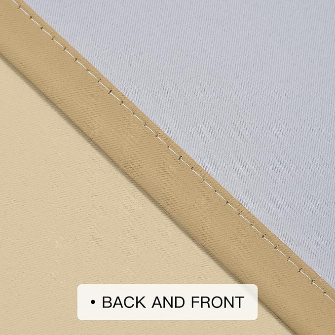 COSVIYA Curtains & Drapes Ombre Beige Curtains 84 inch Length 2 Panels,Full Room Darkening Grommet Insulated Thermal Window Curtains for Bedroom/Living Room,52x84inches