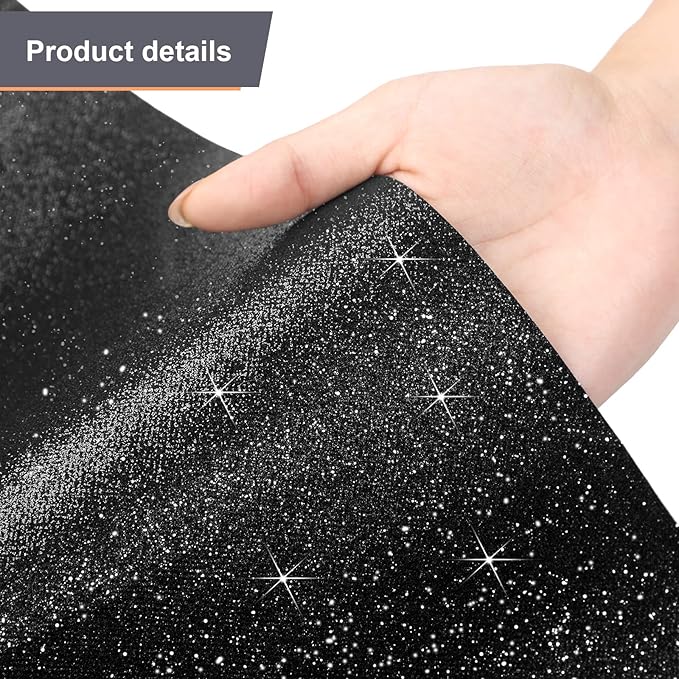Tatuo Carpet Runner 2.46 x 30 ft Runway Rug 55 GSM Thickness with Carpet Tape for Prom Graduation Wedding Outdoor Indoor Hallway Movie Party Decoration Rug(2.46 x 30 Feet,Glitter Black)
