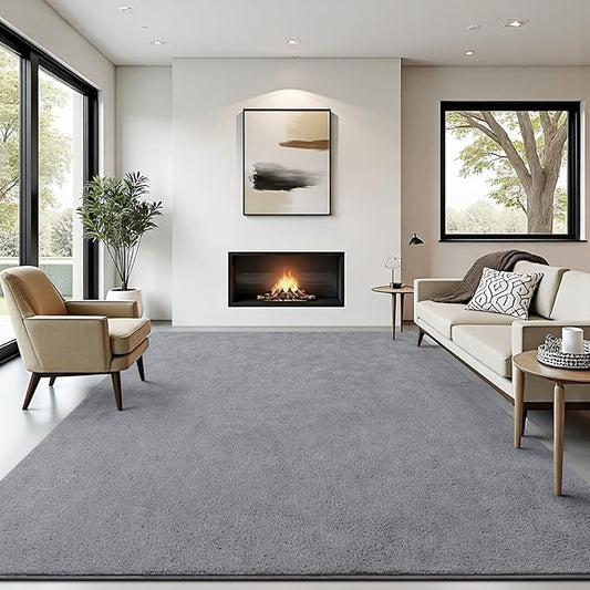 Soft Rugs for Living Room 5x7 Grey, Minimalist Area Rug for Bedroom Nursery Dining Table Dorm, Throw Rugs for Men Boys Girls Kids Room Indoor Floor Carpets