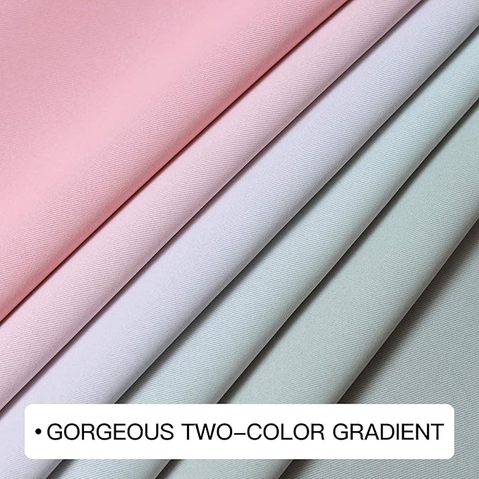 COSVIYA Grommet Ombre Room Darkening Curtains 84 inches Length for Living Room, Polyester Light Blocking Pink and Grey Gradient Window Drapes/Curtains for Kids/Girls Bedroom, 2 Panels, 52x84inches