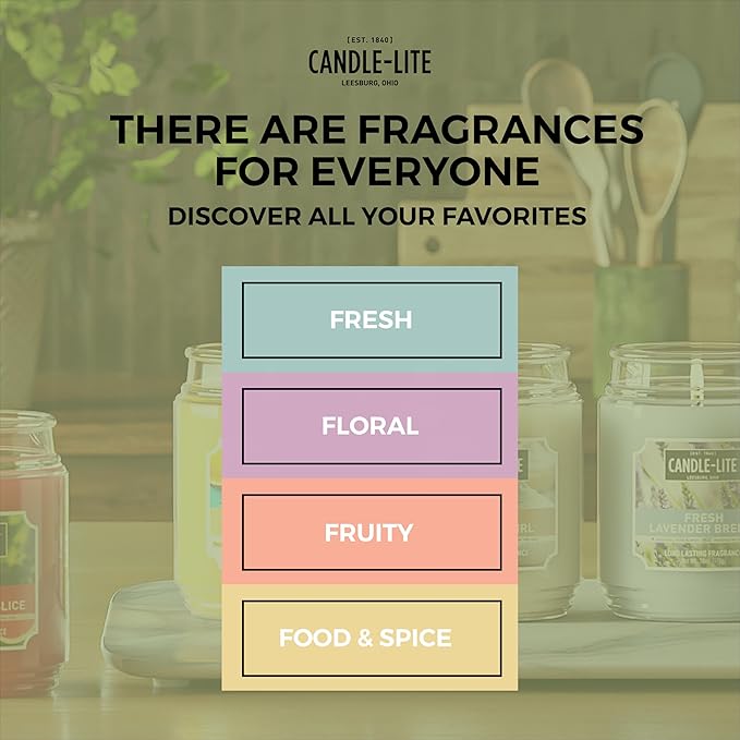 Candle-lite Scented Candles, Ocean Blue Mist, 18 oz Jar, Proudly Poured in The USA, Aromatherapy Candle, Single-Wick with 110 Hours of Burn Time, Perfect for Creating a Relaxing Ambiance