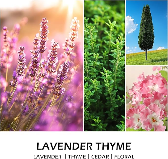 Lavender Thyme Scented Candles, Aromatherapy Jar Candle, 7 oz Long Lasting Candles, Soy Wax Candle Gift for Women