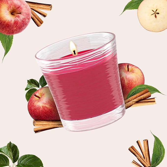Glade 1-Wick Scented Candle Jar, Apple Cinnamon, Air Freshener Infused with Essential Oils, 4.08 Oz, 2 Count