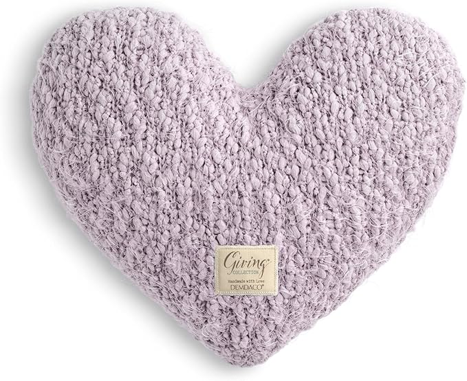 DEMDACO Giving Collection Lavender Purple Weighted Giving Heart - Weighted Heart Pillow for Bedding - Decorative Throw Pillow - Meaningful Gift Idea - Handmade - Luxurious, Soft & Cozy - 1.85 lbs