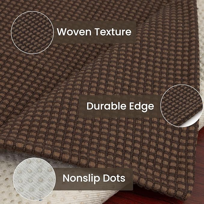 IOHOUZE Washable Exrea Long Hallway Runner Rug 3x18 Non Slip Rubber Backed Kitchen Runner Entryway Runner Indoor, Woven Rugs Floor Carpet for Kitchen Hall Entryway Stair, Brown