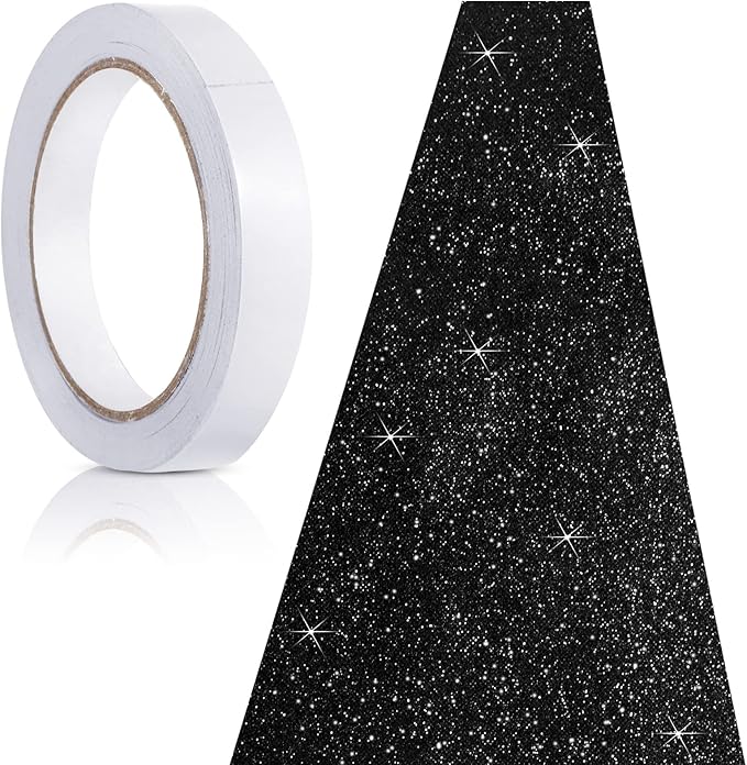 Tatuo Carpet Runner 2.46 x 30 ft Runway Rug 55 GSM Thickness with Carpet Tape for Prom Graduation Wedding Outdoor Indoor Hallway Movie Party Decoration Rug(2.46 x 30 Feet,Glitter Black)