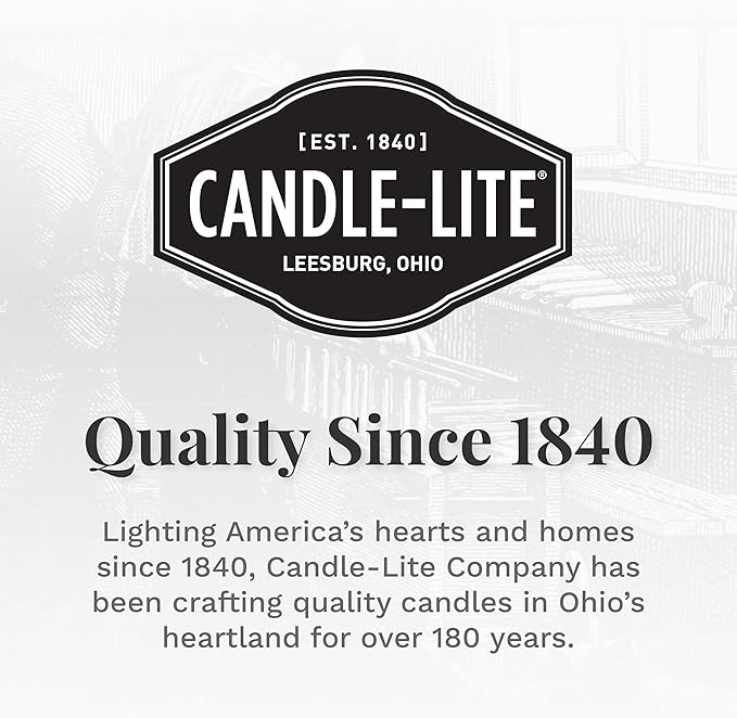 Candle-lite Scented Candles, Island Coconut Mahogany Fragrance, One 18 oz. Single-Wick Aromatherapy Candle with 110 Hours of Burn Time, White Color