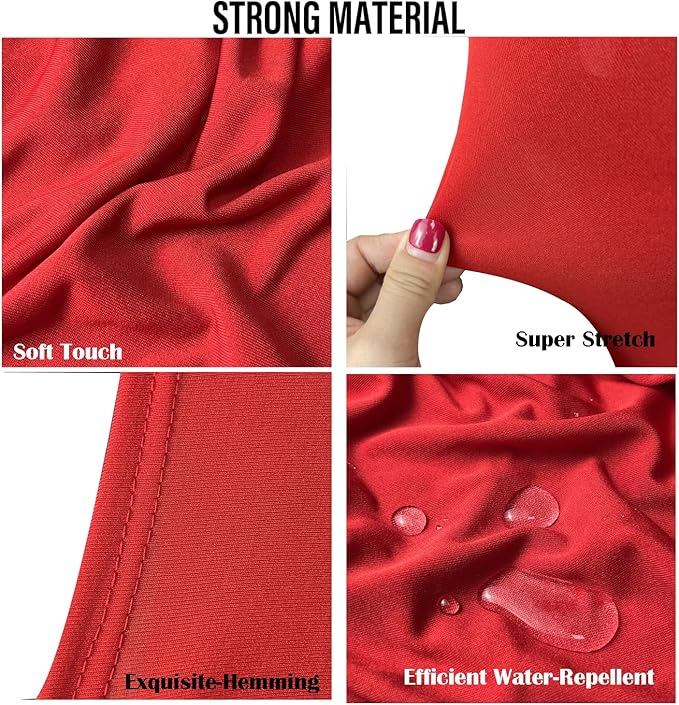 10PCS Stretch Spandex Folding Waterproof Chair Covers,Universal Fitted Chair Cover Protector for Wedding Party Banquet Holidays Celebration Decoration(Red)