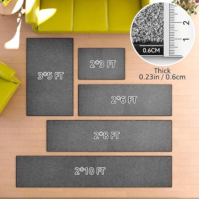 AREDO Door mat with Non Slip Rubber Backing, Washable Soft Floor Carpet for Kitchen, Hallway, Entryway Indoor, Bedroom, Laundry, Low Pile Area Rugs, Solid Color with Pointillism Style, 2 * 3 ft Black