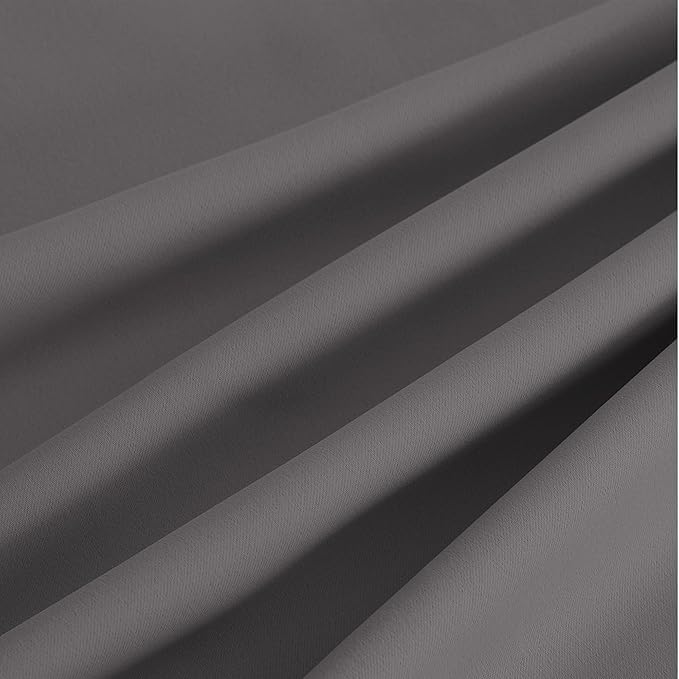 NICETOWN Room Darkening Draperies Curtains Panels, 2 Panels Grey W52 x L108