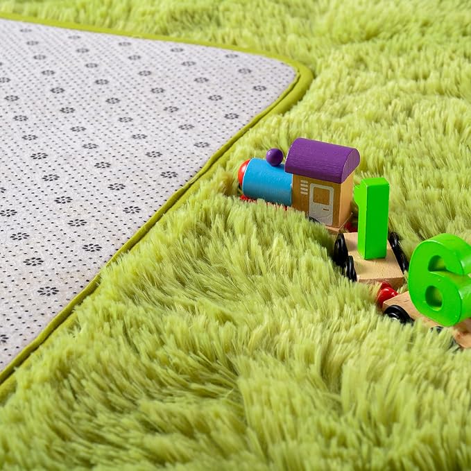 Noahas Large Fluffy Green 6x9 Area Rugs for Living Room Bedroom,Thick Shag Throw Rug,Big Soft Shaggy Bedside Non-Slip Plush Dorm Nursery Kids Carpet